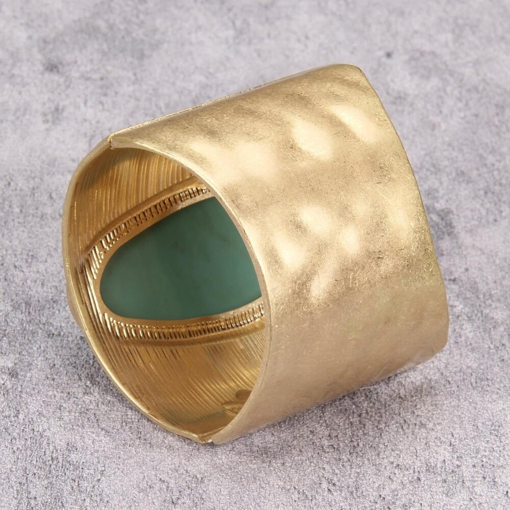 Unique Gold Open Cuff Bangle - Lightweight & Comf… - image 6